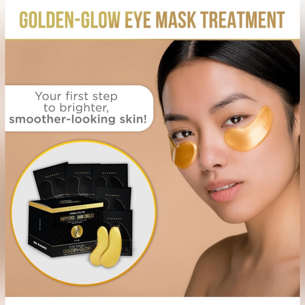 DERMORA Golden Glow Under Eye Patches 20 Pairs Eye Gels)